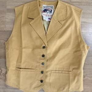 NWOT Schaefer Outfitter Vest Mens Large Brown Canvas Ranger Lined Button 705 USA
